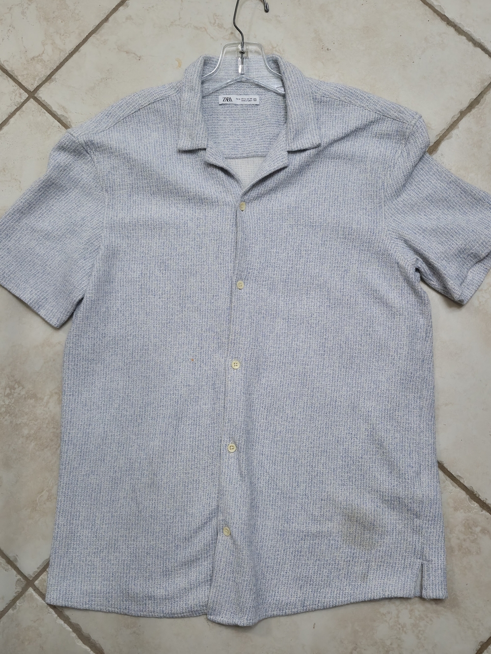 Zara Light Gray Short-Sleeve Knit Shirt Size XL Boys